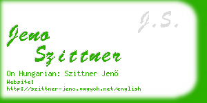 jeno szittner business card