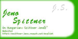 jeno szittner business card